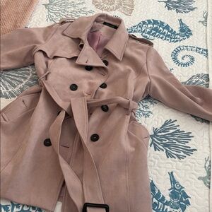 Stylish Pink Trench Coat with Belt